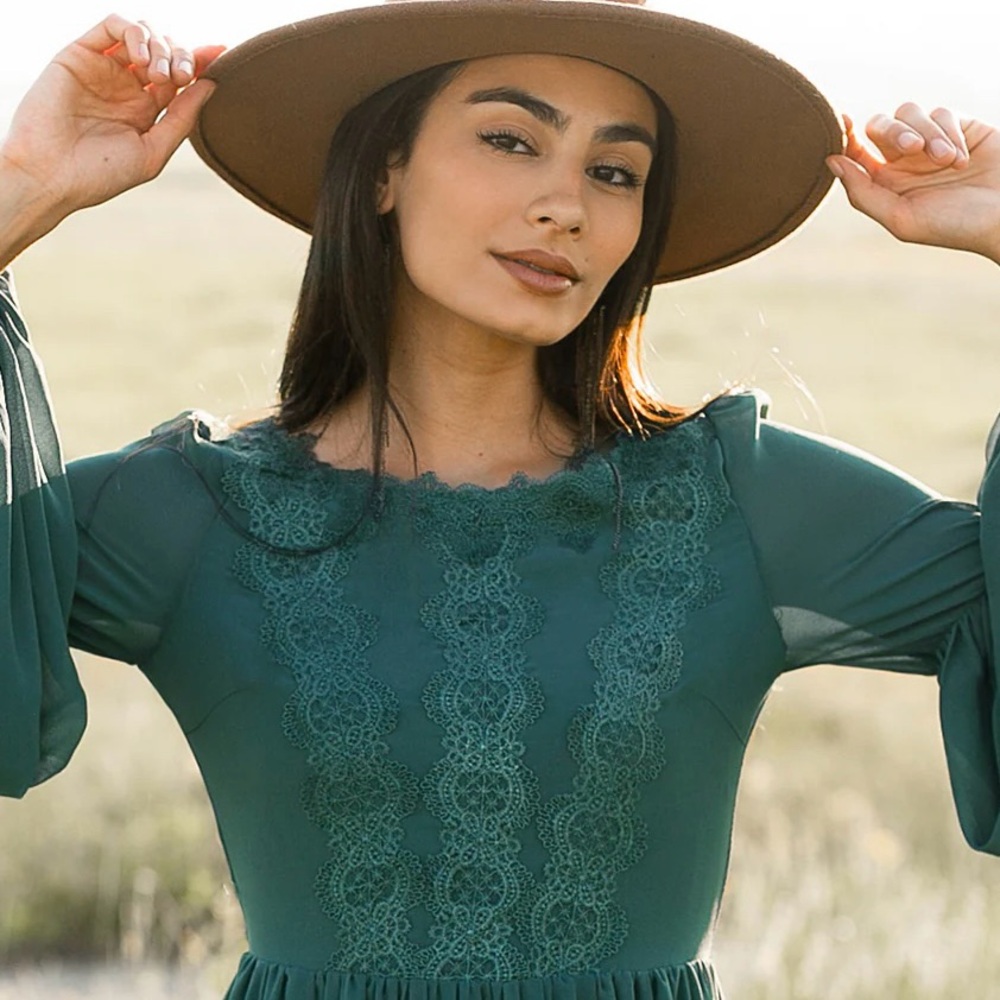 Joyfolie Forest Green Long Sleeve Maxi Dress - Picture 3 of 15